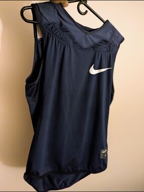 Nike Navy Athletic Tank Football with White Swoosh XL